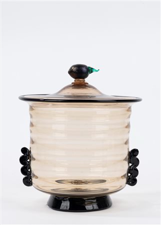 Vaso in vetro soffiato con coperchio