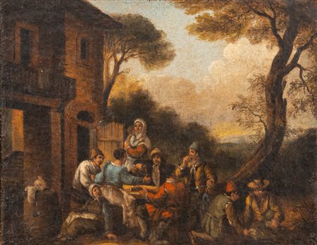 Maniera di Michelangelo Cerquozzi - Scena di genere presso un'osteria