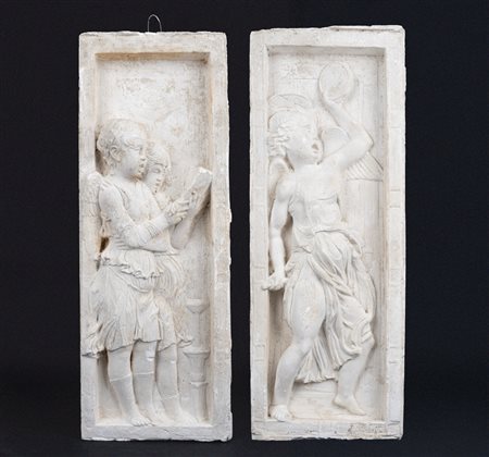 Due bassorilievi in gesso con Angeli musicanti, dall'Altare Maggiore della Basilica del Santo a Padova di Donatello