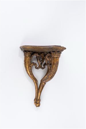 Mensolina Carlo X a volute con piano in porfido, secolo XIX