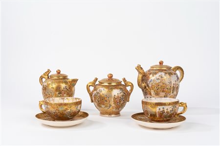 Servizio tète à tète in porcellana Satsuma, Giappone secolo XX