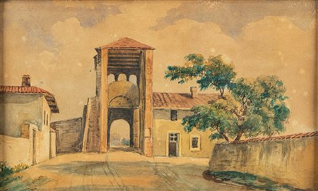 Scuola italiana del XIX secolo - Roma, l'Arco di Dolabella