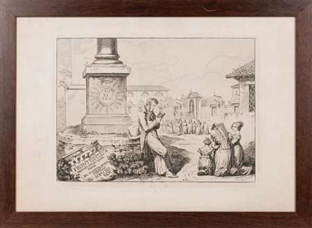 Lotto composto da 12 stampe di Bartolomeo Pinelli da "I Costumi di Roma"