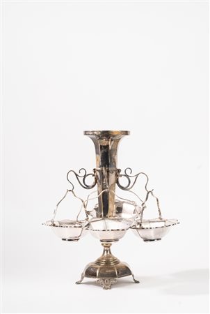 Porta Bon Bon in metallo argentato