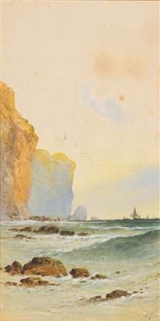 Scuola europea, secolo XIX - Scogliere e vele