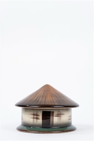 Contenitore in ceramica a forma di capanna abissina, Faci Civita Castellana, anni '30 del XX secolo