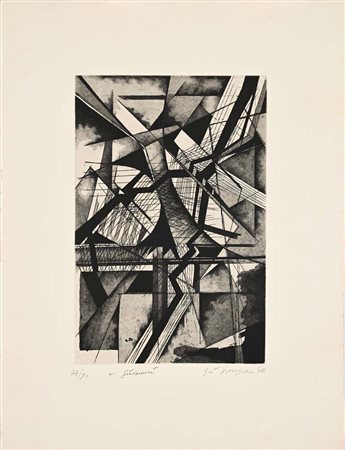 Giò Pomodoro (Orciano di Pesaro 1930 - Milano 2002) Senza titolo 1956 Firma,...