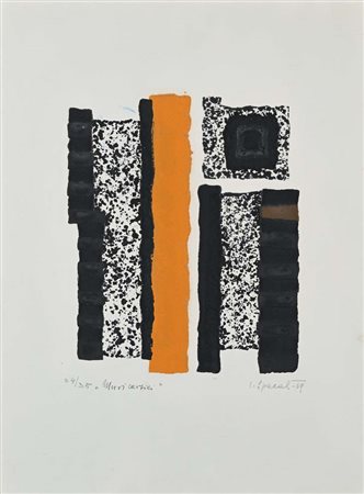 Lojze Spacal (Trieste 1907 - Trieste 2000) Muri Carsici 1969 Firma, titolo,...