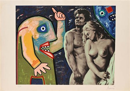 Baj Enrico (Milano 1924 - Vergiate 2003) Adamo e Eva 1986 Firma e numerazione...