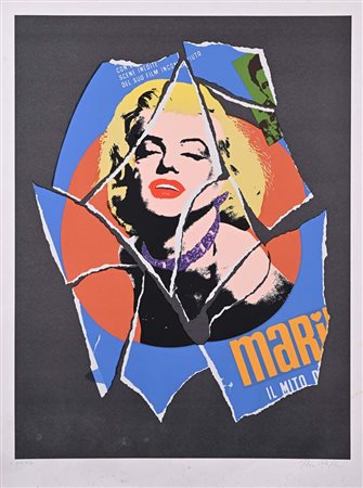 Mimmo Rotella (Catanzaro 1918 - Milano 2006) Marilyn Monroe Firma e...