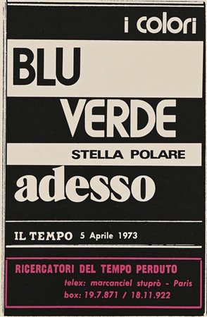Claudio Cintoli (Imola 1935 - Roma 1978) Senza titolo Al verso reca firma e...
