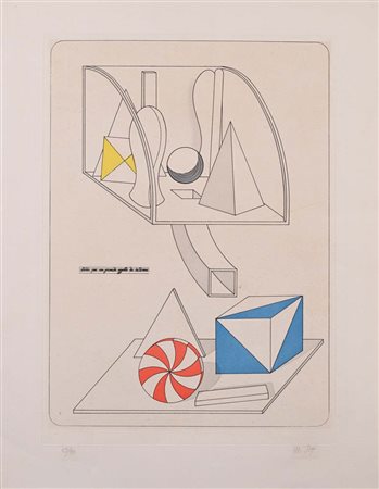 Lucio Del Pezzo (Napoli 1933 - 0) Piramide 8 1974 Firma e numerazione "Del...