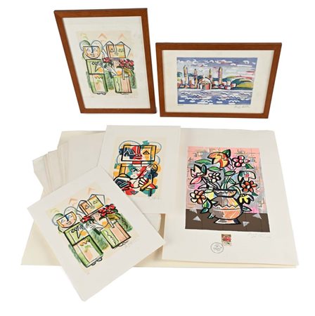 Ibrahim Kodra (Ishem 1918 - Milano 2006) Lotto di 29 grafiche di Ibrahim...