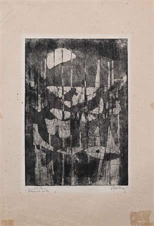 Enrico Paulucci (Genova 1901 - Torino 1999) ....nel porto Firma e titolo...