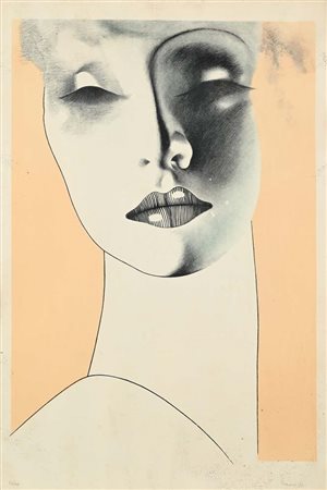 Giacomo Porzano (Lerici 1925 - Roma 2006) Ritratto di donna 1975 Firma, data...