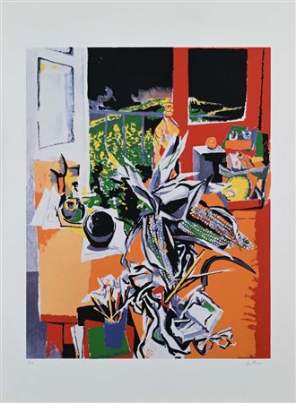 Renato Guttuso (Bagheria 1911 - Roma 1987) Natura morta Firma e numerazione...