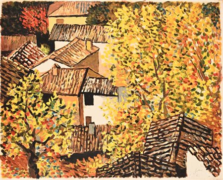 Renato Guttuso (Bagheria 1911 - Roma 1987) Paesaggio siculo Firma e...