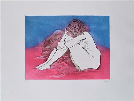 Renato Guttuso (Bagheria 1911 - Roma 1987) Nudo di donna seduta Firma e...