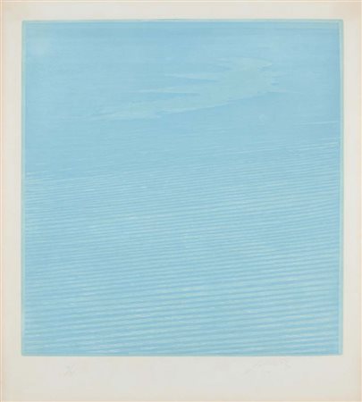 Piero Guccione (Scicli 1935 - Modica 2018) Senza titolo (mare) Firma e...