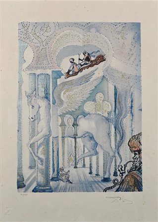 Salvador Dalì (Figueres 1904 - Figueres 1989) Pegaso Firma in basso a destra,...