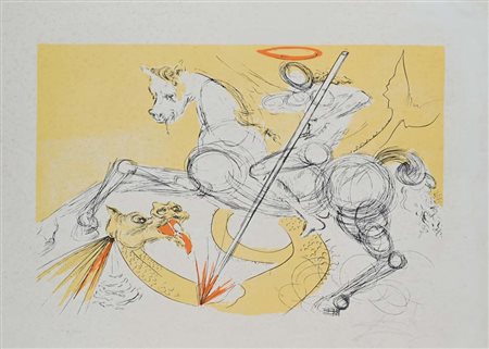 Salvador Dalì (Figueres 1904 - Figueres 1989) Le dragon 1974 Firma e...
