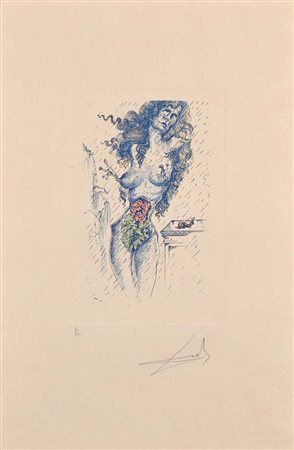 Salvador Dalì (Figueres 1904 - Figueres 1989) Nudo di donna Firma e...