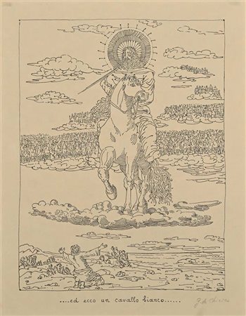 Giorgio De Chirico (Volo 1888 - Roma 1978) da L'Apocalisse "ed ecco un...