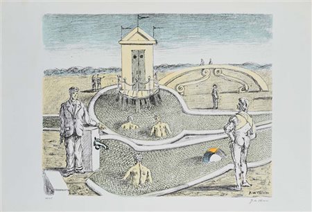 Giorgio De Chirico (Volo 1888 - Roma 1978) La cabina nei bagni misteriori...