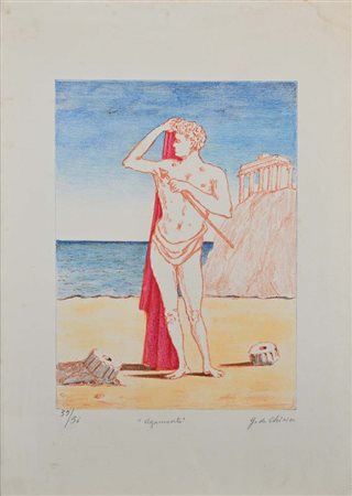 Giorgio De Chirico (Volo 1888 - Roma 1978) Agamonte Firma e numerazione "G....