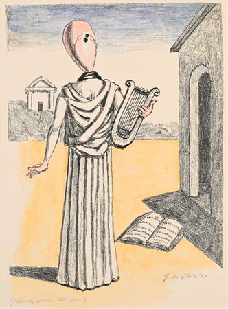 Giorgio De Chirico (Volo 1888 - Roma 1978) La Musa della storia Firma e...