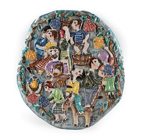 Vincenzo Pinto (Vietri sul Mare 1870 - Vietri sul Mare 1939) La vendemmia La...