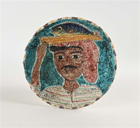 () Piatto in terracotta dipinta, Manifattura Procida, Vietri sul Mare...