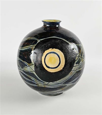Mario Carotenuto (Tramonti 1922 - 2017) Grande vaso in ceramica smaltata e...