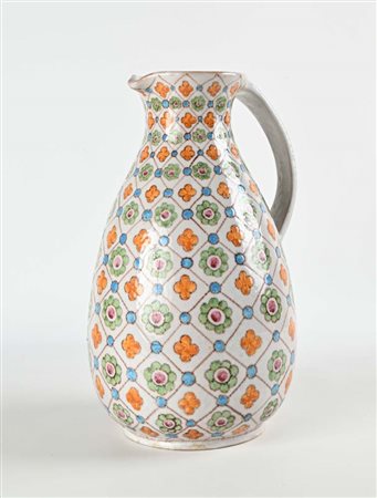 () Grande vaso versatoio in ceramica smaltata dipinta, manifattura Pinto,...