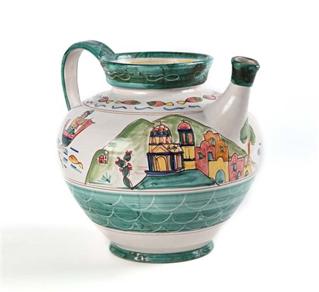 M. Pinto () Grande versatoio in ceramica smaltata policroma, manifattura...