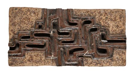 Salvatore Meli (Comiso 1929 - Roma 2011) Placca in ceramica con motivi...