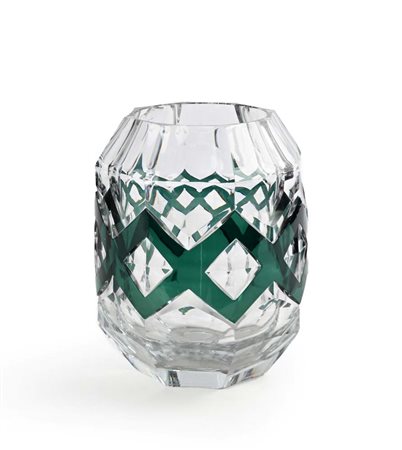 () Vaso in cristallo Art Decò, Val Saint Lambert, mod. "Tripoli" profilo...
