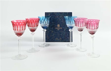 () Lotto di 6 bicchieri Saint Louis in cristallo Ogni bicchiere misura cm h...