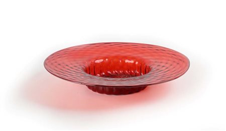 Vittorio Zecchin (Murano 1878 - Murano 1947) Grande piatto in vetro rosso...