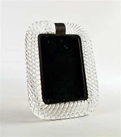 Seguso Murano () Cornice Vetro di murano incolore lavorato torchon e...