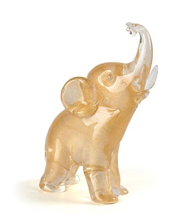 Archimede Seguso (Murano 1909 - Murano 1999) Elefante Sotto la base reca...