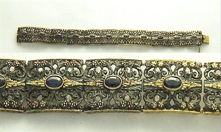 BRACCIALE BRACCIALE XIX SECOLO. In oro giallo ed argento a maglie...