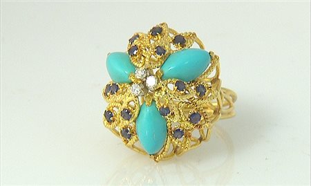 ANELLO ANELLO. In oro giallo 18 kt montatura bombata realizzata in filo...