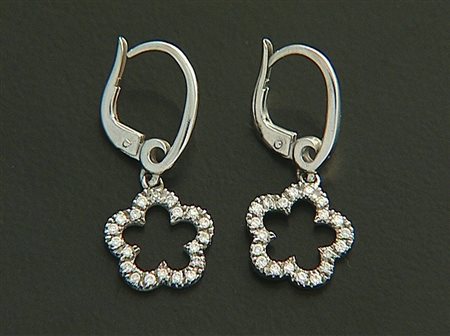 ORECCHINI COPPIA DI ORECCHINI. In oro bianco 18 kt a monachella e clip con...