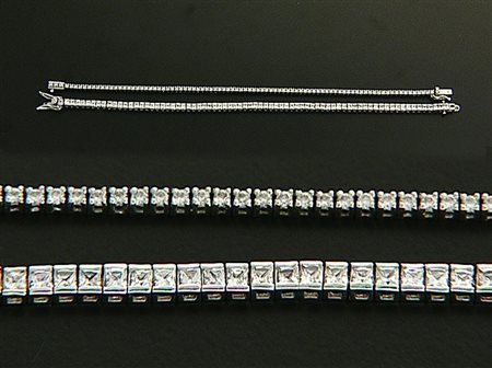 BRACCIALE LOTTO DI DUE BRACCIALI TENNIS. Uno in oro bianco 18 kt interamente...