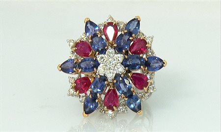 ANELLO ANELLO. In oro bianco 18 kt montatura traforata a ragnatela con...