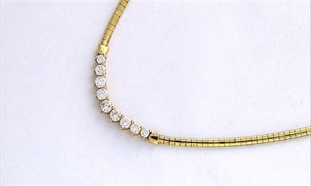 COLLANA COLLANA. In oro giallo 14 kt a maglie rettangolari con motivo...