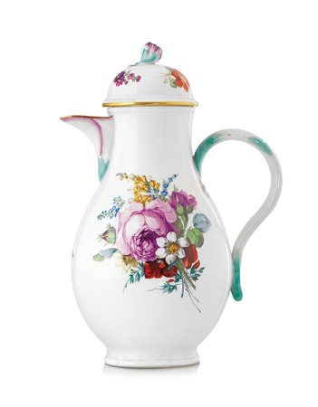 MEISSEN CAFFETTIERA CON COPERCHIO IN PORCELLANA, MEISSEN, 1780 CA., piriforme...