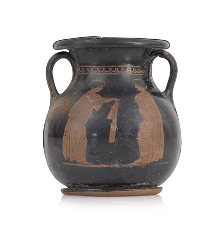 ARCHEOLOGIA PELIKE ATTICA IN TERRACOTTA VERNICIATA A FIGURE ROSSE, V SEC....