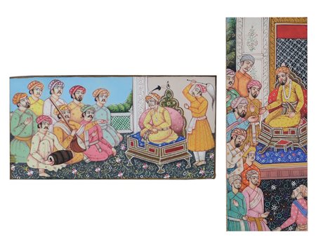 ARTE ORIENTALE DUE MINIATURE SU AVORIO, PERSIA, XIX SECOLO, raffiguranti...